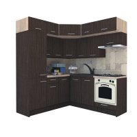 Bucatarie de Colt BIG GENA NEW DR. 190-200, Wenge / Decor 8548